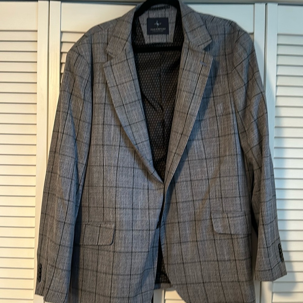 Tailorbyrd Charcoal Checkered Blazer